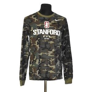 A3 NEW NIKE Standford USA Camo Dri Fit Crewneck Long Sleeve Pullover Tee Size M